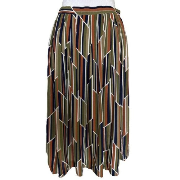 Vintage Button Front A Line Skirt Geo Print Knee Length Size Medium - Picture 3 of 6